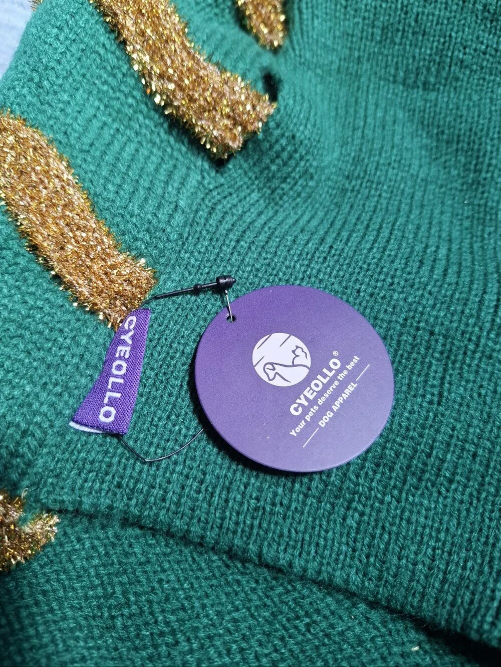 NWT Cyeollo Green Holiday Pom-Pom Dog Sweater
